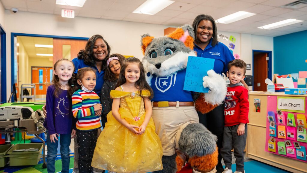 lab school students with Blaze